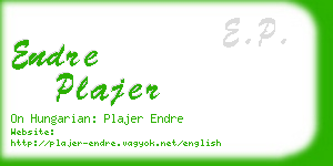 endre plajer business card